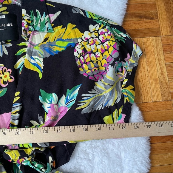 LE SUPERBE  Mai Tai Might I Dress in Black Tropi Cali Size 6 - Picture 8 of 11